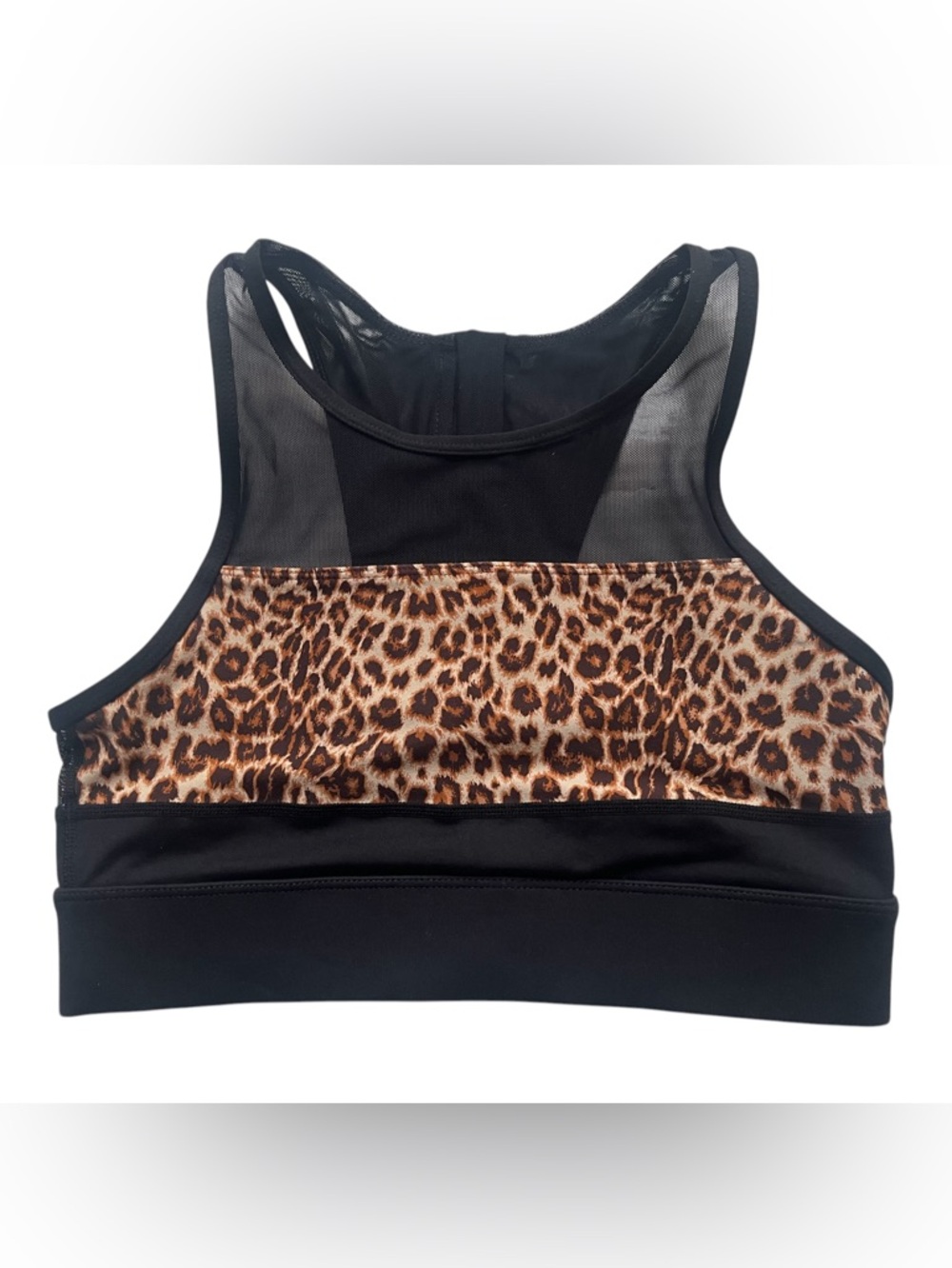 Zyia Active All-Star High Impact Sports Bra Women’s Small Leopard Print Mesh